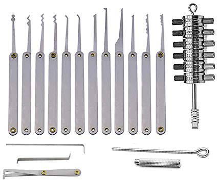 Loboo Idea Premium Dietrich-Set - 15-teiliges Profi-Handwerkzeug mit 6-Zylinder-Leser, Automobil- und Schlosser-Werkzeuge