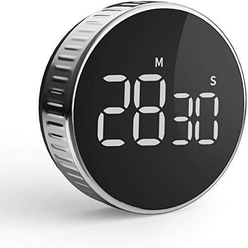 Küchentimer, HOMMINI Digitaler Kochtimer mit großem LCD-Display, lauter Alarm, Ein-Knopf-Bedienung, magnetischer Countdown-Timer, Knopfsteuerung, für Küche, Klassenzimmer, Hausaufgaben, Fitness und