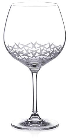 DIAMANTE Gin Copa Balloon Gin Glass - Hand Cut Design Frost Crystal Glass in Gift Packaging