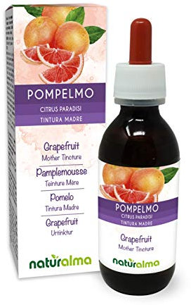 Grapefruit (Citrus paradisi) Seeds Alcohol-Free Mother Tincture Naturalma - Enriched with Vitamin C - Liquid Extract Drops 120 ml - Food Supplement - Vegan