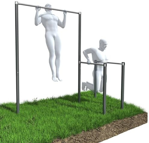 Klimmzugstange Barren Outdoor Kraftstation Dipstation Training Draußen Bis 250 kg Davski