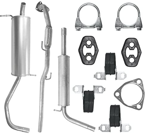 Polmo Schaldampferset Auspuff für Seat Ibiza 3 III 6L Fabia 1 I VW Polo 4 IV 9N 1.2