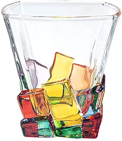 ZONSUSE Vaso de Whisky Pintado, Vaso Whisky Cristal, Copa de Vino Original, para Cócteles de Vino de Brandy de Ron Escocés Irlandés Regalos Creativos para Papá Hermano Amigo día Del Padre 300 ml (D)