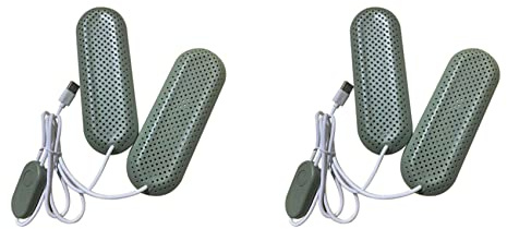 Ervic 2X Shoe Dryer, Portable USB Shoe Dryer Intelligent Sync Deodorization Shoe Boot Dryer Shoe Warmer USB Winter 2, green, One size