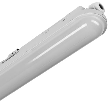 Proventa LED Feuchtraumleuchte 120cm IP65 – neutralweiß 18W 2500lm – Wannenleuchte für Garage, Werkstatt, Keller, Carport – LED Feuchtraumlampe 120cm mit festem Leuchtmittel