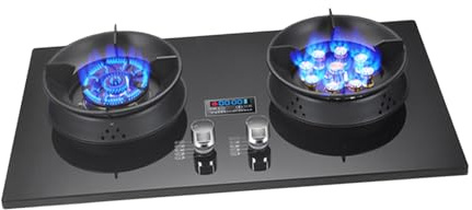 BZJPRFC Cuisinière À Gaz 2 Brûleurs, Cuisinière À Flamme Féroce 5.0/5.2KW, Minuterie De Protection De Flamme Anti-Fuite De Gaz, Cuisinière Indépendante Camping en Plein Air (Size : LPG)