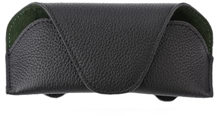 Adunsiaoto Magnetischer Visier-Sonnenbrillenhalter, Multifunktionale Sonnenblende Leder Brillen Organizer, Auto Sonnenblende Leder Sonnenbrillen Etui Halter Clip(Schwarz)