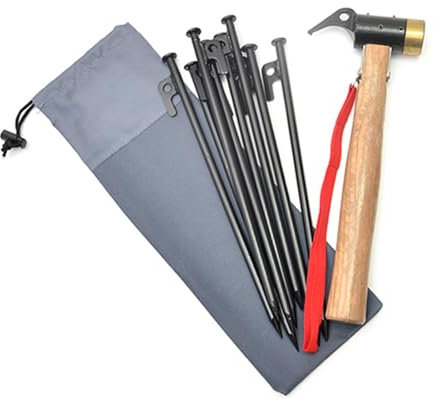 Leapiture Zeltheringe Aufbewahrungstasche, verdicktes Oxford-Stoff, Zeltheringe, Tasche, tragbare Camping-Zelt-Nageltasche für Outdoor-Camping-Abenteuer, Hinterhof-Partys