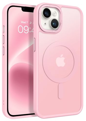GaoBao Custodia per iPhone 14, iPhone 14, compatibile con MagSafe] opaco traslucido, resistente agli urti, anti-impronte, cover per iPhone 14 6.1, rosa chiaro
