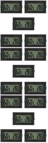 CAXUSD 15stücke Mini Hygrometer Thermometer Digitaler Temperatur Und Feuchtigkeitsmesser Für Innenräume Kabellos Präzise Messung Für Reptilien Aquarien Büros Und Wohnräume
