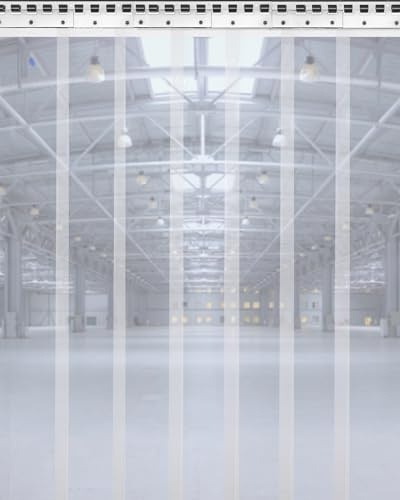 Ezcasch PVC Streifenvorhang 1.15x2.5m (HxB) 7Stk. Lamellenvorhang für Tür | PVC Lamellenvorhang,Kompletter Zubehöersatz,Streifenvorhang Stall,für Zimmer/Läden,Insektenschutz Windschutz Wasserschutz