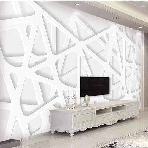 vsdhlsidgl Wandtuch 3D Durchgezogene Linie Raum Weißes Wandbild Wohnzimmer TV Cafe Hintergrund Wanddekoration,3D,150x105cm