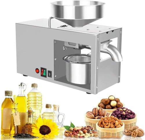 AFLEPCBRQ Oil Press Extractor Machine Intelligent Automatic Oil Press Machine Stainless Steel Cold Hot Nuts Oil Expeller Household Commercial Electric Seed Oil Press for Coconut Castor Olive Peanuts