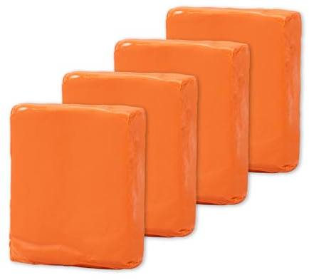 Clay Bar, 4 Packungen Magic Car Clay Bar, Auto Detailing Kit zur Reinigung und Adsorptionskapazität für Auto, Glas, Fahrzeuge (100g/Packung) (4, Orange)