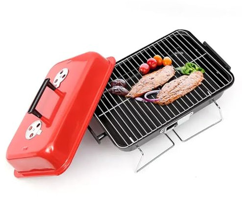 Grill à charbon portable, barbecue d'extérieur de table amélioré avec couvercle, durabilité qui dure, contrôle de la température à volonté, pour la cuisine en plein air, le camping dans la cour