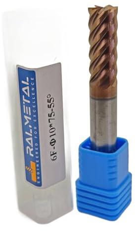 VHM Schaftfräser, Fräser 6-schneidiger 10 x 25 x 75 mmHartmetal TiSiN 55 HRC