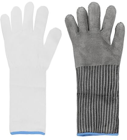 Upgraded Level 5 Cut Resistant Gloves Stainless Steel Mesh Metal Gloves Chef Kitchen Meat Cutting Oysters