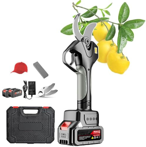 ZenSeFarin Secateur Electrique sans Fil 45 Mm,Sécateur électrique Professionnel,Secateur Electrique avec 2Batteries 4500mah,Secateur a Batterie Adaptées à L'élagage,Au Jardinage,WithoutExtensionRod