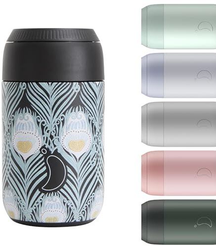 Chilly's Series 2 Coffee Cup - Tight Seal, No Sweating - BPA-Free Stainless Steel - Reusable - Double Walled, Vacuum Insulated - Liberty - Caesar, 340ml