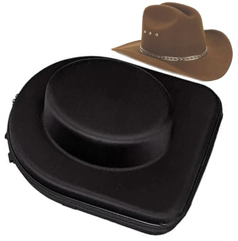Qukoielly Caja para Sombreros de, Funda rígida de Viaje, Caja de Almacenamiento de Sombreros de a Prueba de aplastamiento con Correa de Transporte, Organizador portátil para múltiples