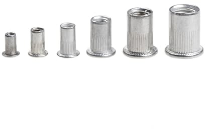 Juego de 190 tuercas remachables de aluminio M3, M4, M5, M6, M8 y M10 con cabeza plana y tapa remachable.