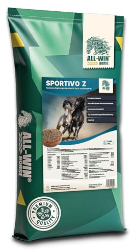 ALL-WIN Horse Sportivo Z 20 kg | Haferfreies Premium Pferdefutter für Sport- & Zuchtpferde | 16% Protein für Muskelaufbau & Leistung | Alternative zu Pferdemüsli & Müsli für Pferde