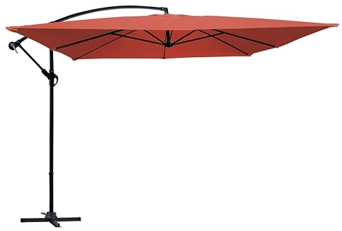 Oviala Parasol déporté 3 x 3 m Terracotta