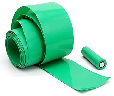Manchon thermorétractable Gaine Thermorétractable 8 mètres 18650 PVC Vert Diamètre 18,8mm-127mm(18.8mm)