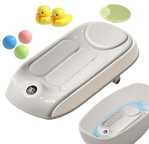 Support de bain Siège de bain avec détection de température | Enfant à Hauteur Réglable sur 3 Niveaux Pour la Maison, le , l'Hôtel, la Plage, la Douche