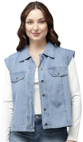 Style Quotient dam medium blå denim Shrug, Mellanblå, S