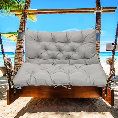 DoeDoefong Gartenbankauflage mit Rückenlehne 150x100x10cm, wasserdichtes Bankkissen aus Oxford-Stoff, UV-beständige Sitzauflage für Gartenbank, Terrasse, Balkon, Schaukel – Outdoor Sitzpolster