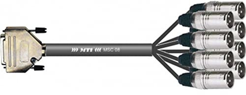 MUSIC STORE Studio Multicore/Eco 8/XLR-25 7m, Analoge Multicore Kabel, 8 symmetrische Kanäle, D-Sub25 zu XLR male, MTI-Analogloom, Vollmetallhaube, Chrom-Rändelschrauben, MTI Tour Line Stecker,