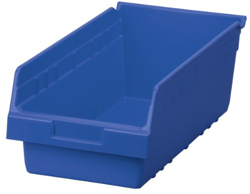 Akro-Mils 30088 ShelfMax Plastic Nesting Shelf Bin Box, 18-Inch L by 8-Inch W by 6-Inch H, Blue, Case of 8