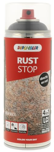 DUPLI-COLOR RUST STOP IRON-MICA Alugrau hell 400 ml - Sprühfarbe | 4-in-1 Rostschutz-Spray direkt auf Rost anwendbar – LCI-Technologie, schnelltrocknend, hohe Deckkraft, Innen & Außen