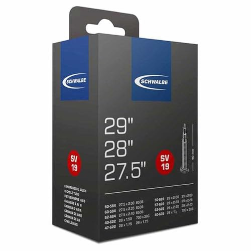 Schwalbe Fahrradschlauch 10930343V, Schwarz, 27.5/29x1.50-2.40 40/62-584/635 SV40mm, 10930343V