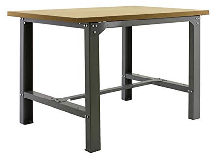 Simon Rack Banco de Trabajo Taller, Capacidad Carga 600 kg, 865x1500x750 mm, Mesa de Trabajo, Gris/Madera Mdf - BT6