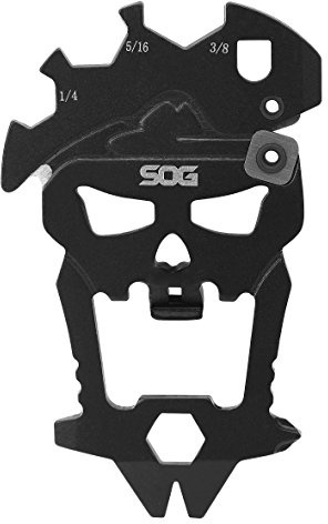 SOG MacV Tool SM1001 – Hardcased Black 12 outils en 1 : décapsuleur, tournevis, Mixte Adulte, Noir, Taille unique