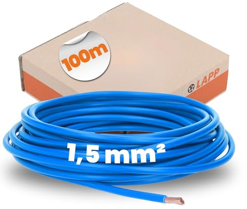 Lapp 100m Aderleitung H07V-K 1,5 mm² Blau - Flexible Verdrahtungsleitung | Feindrähtige Litze für Schaltschrank und Zählerschrank, HAR-zertifiziertes PVC-Kabel, ideal für die Elektroinstallation