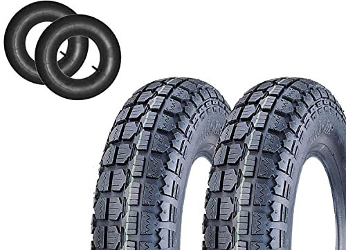 2 COPERTONI + 2 CAMERE d'Aria 3.50-8 Pneumatici RINFORZATI 4PR GOMME Ruota CARRIOLA