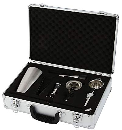 AOHMG Cóctel Set 6 Piezas, Acero Inoxidable Set de Cocktail, Coctelera, Jigger De MedicióN, Mano De Mortero, Colador, Pinzas De Hielo, Pinza de Limon