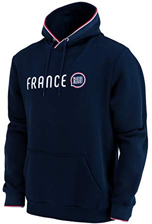 Allez Les Bleus - Felpa con Cappuccio, Collezione Ufficiale da Uomo, Uomo, Blu, L