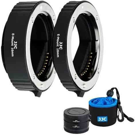JJC Autofokus AF Makro Zwischenringe Set 10MM 16MM für Sony E Mount DSLR Kameras Objektiv, Zwischenringsatz Macro Extension Tube