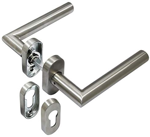 Häusler Onlinehandel GmbH Edelstahl Oval Garnitur OVG 3505 PZ Türklinke INOX V2A Türdrücker Türgriff