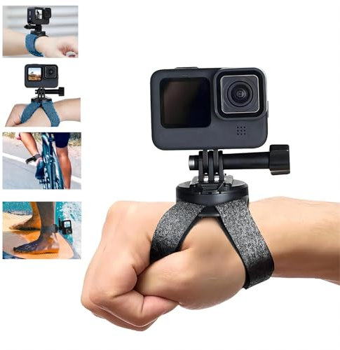 TELESIN Sangle Poignet améliorée Compatible avec GoPro Hero 13 12 11 10 9 8 7 6 5 insta360 Ace Pro Ace Pro 2 X5 X4 X3 One X2 DJI Osmo Action 6 5 Pro 4/3 Action Camera (Rotation à 360 degrés)