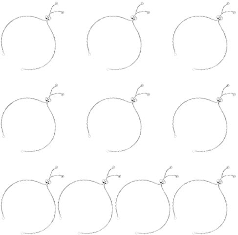 UNICRAFTALE 10pcs 23cm Adjustable Slider Bracelets - 304 Stainless Steel Extender Chains with Ball Ends for DIY Jewelry Craft Supplies
