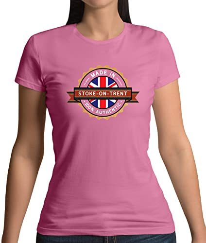 Dressdown Made in Stoke-ON-Trent Original Authentic - Womens Crewneck T-Shirt - Azalea - Large