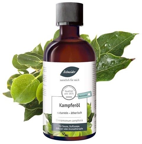 Saunabedarf Schneider Kampferöl – ätherische Ölmischung naturrein – 100 ml Inhalt – wohltuender Lufterfrischer