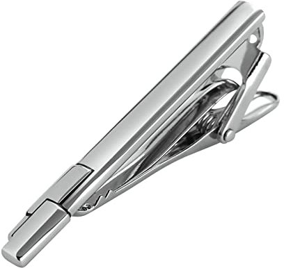 Aotiwe Krawattenklammer, Krawattennadel Gothic Rechteckmuster Quadrat Silber Rostfreier Stahl Business Stil