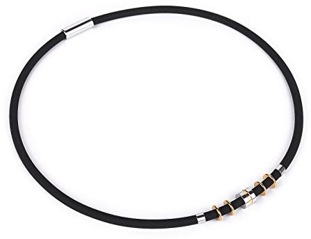 BCletty Necklace, Silicon Germanium, Magnetic Joint, Static Elimination, Necklace, Static Elimination Goods, Antistatic, Stainless Steel, Fashion, Luxury Design, Silicone + Titanium, No Gemstone