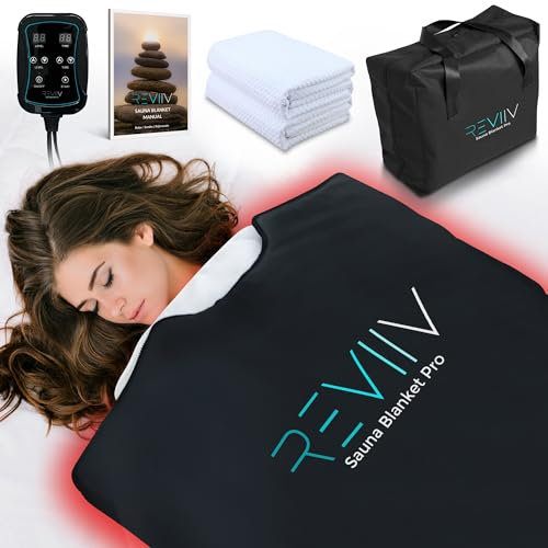 REVIIV FAR Infrared Sauna Blanket for Home - Portable Infrared Sauna for Full-Body Heat, Sauna Insert Towel Included - At-Home Personal Sauna for Relaxing Warmth & Daily Wellness